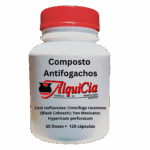 Composto Antifogachos: fórmula natural para aliviar ondas de calor, sudorese noturna e equilibrar colesterol na menopausa.