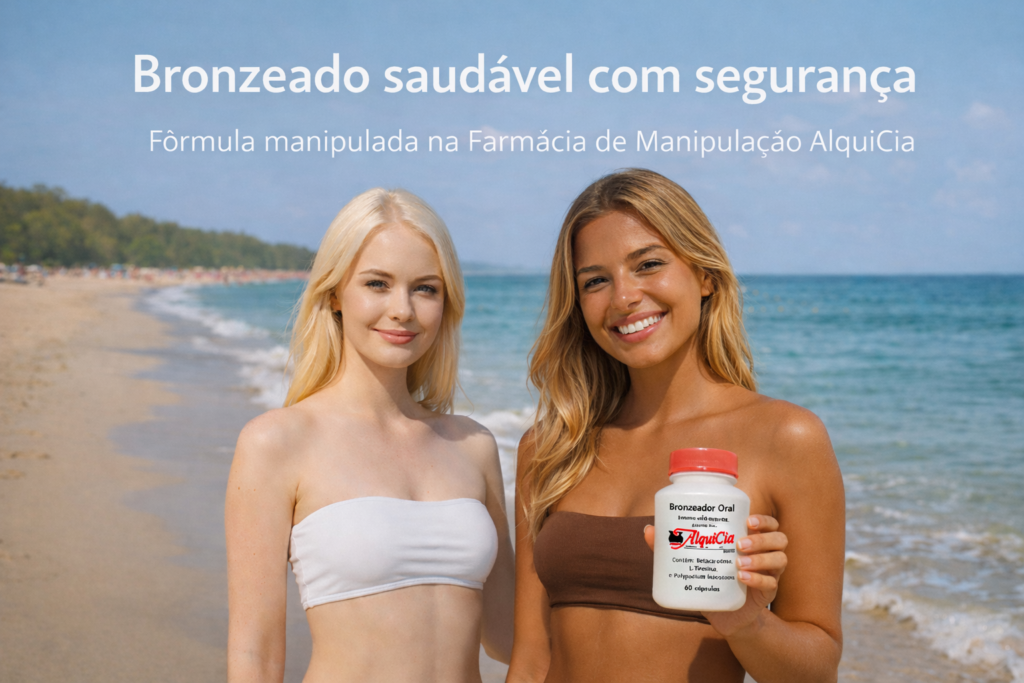 Bronzeador oral funciona mesmo? 1 Bronzeador Oral 500 manipulado na Farmacia de Manipulacao AlquiCia em Porto Alegre RS