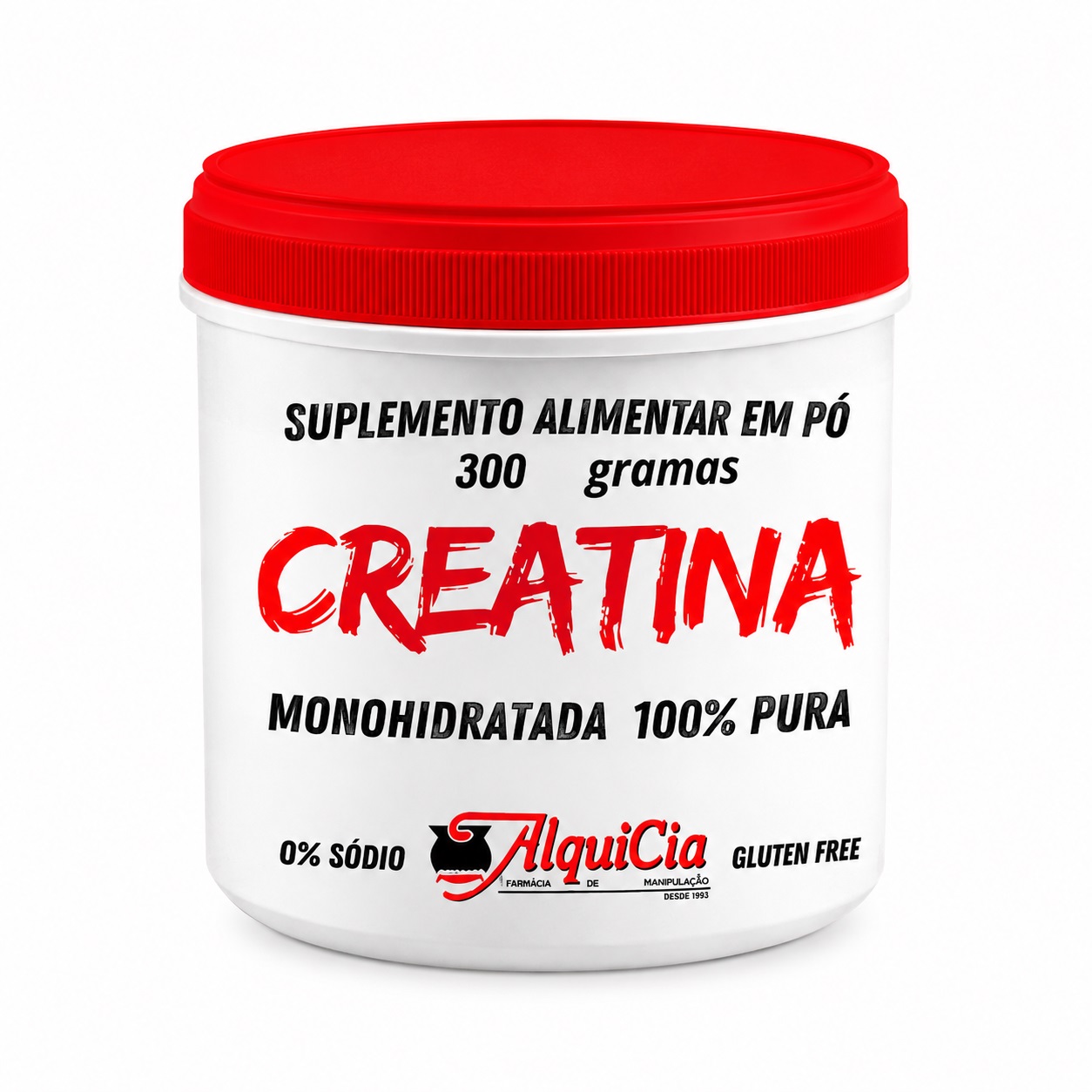Creatina Monohidratada 100% Pura em Pó 1 Creatina Monohidratada 300g AlquiCia Farmácia de Manipulação Porto Alegre